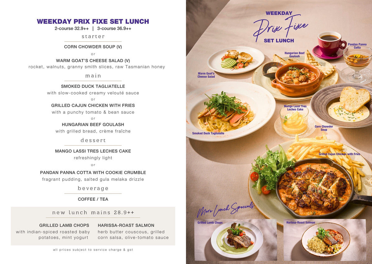 Weekday Prix Fixe Set Lunch menu