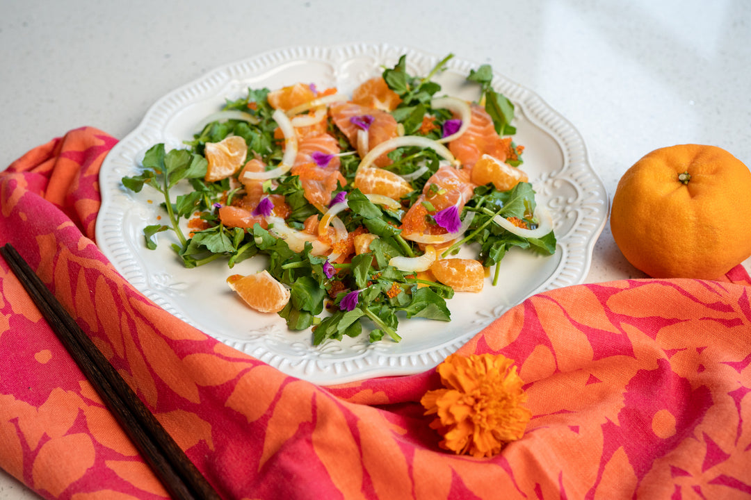 Chinese New Year recipe: Salmon Crudo Salad with Mandarin and Watercress