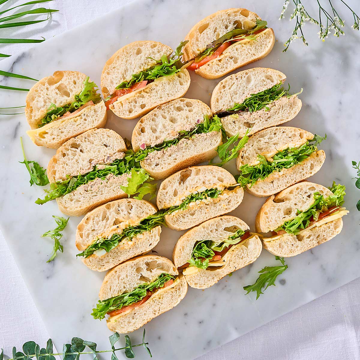 Assorted Vegetarian Finger Sandwiches - Light (For 8-10 Persons)