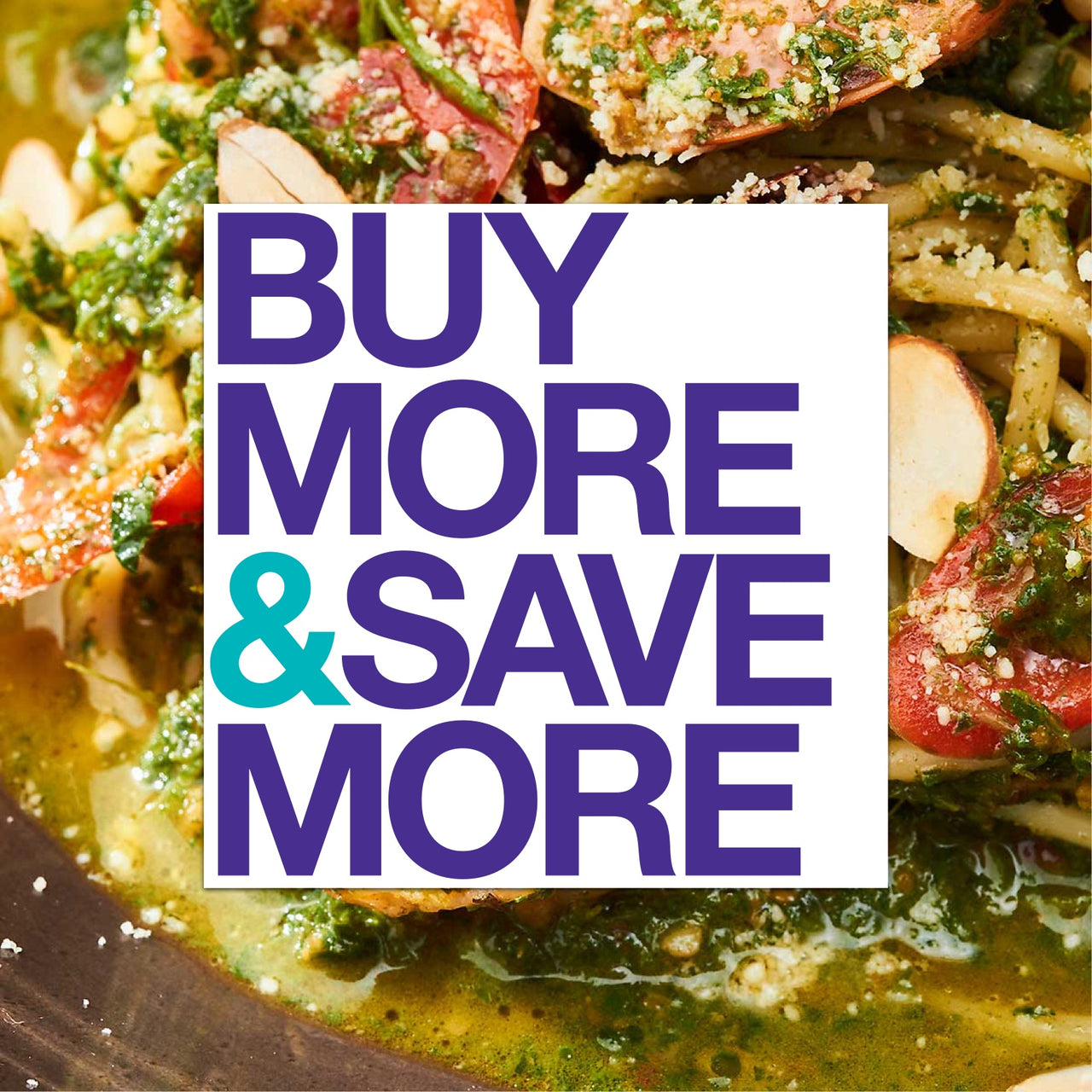 Seafood Pasta Bowl with Coriander-Almond Pesto