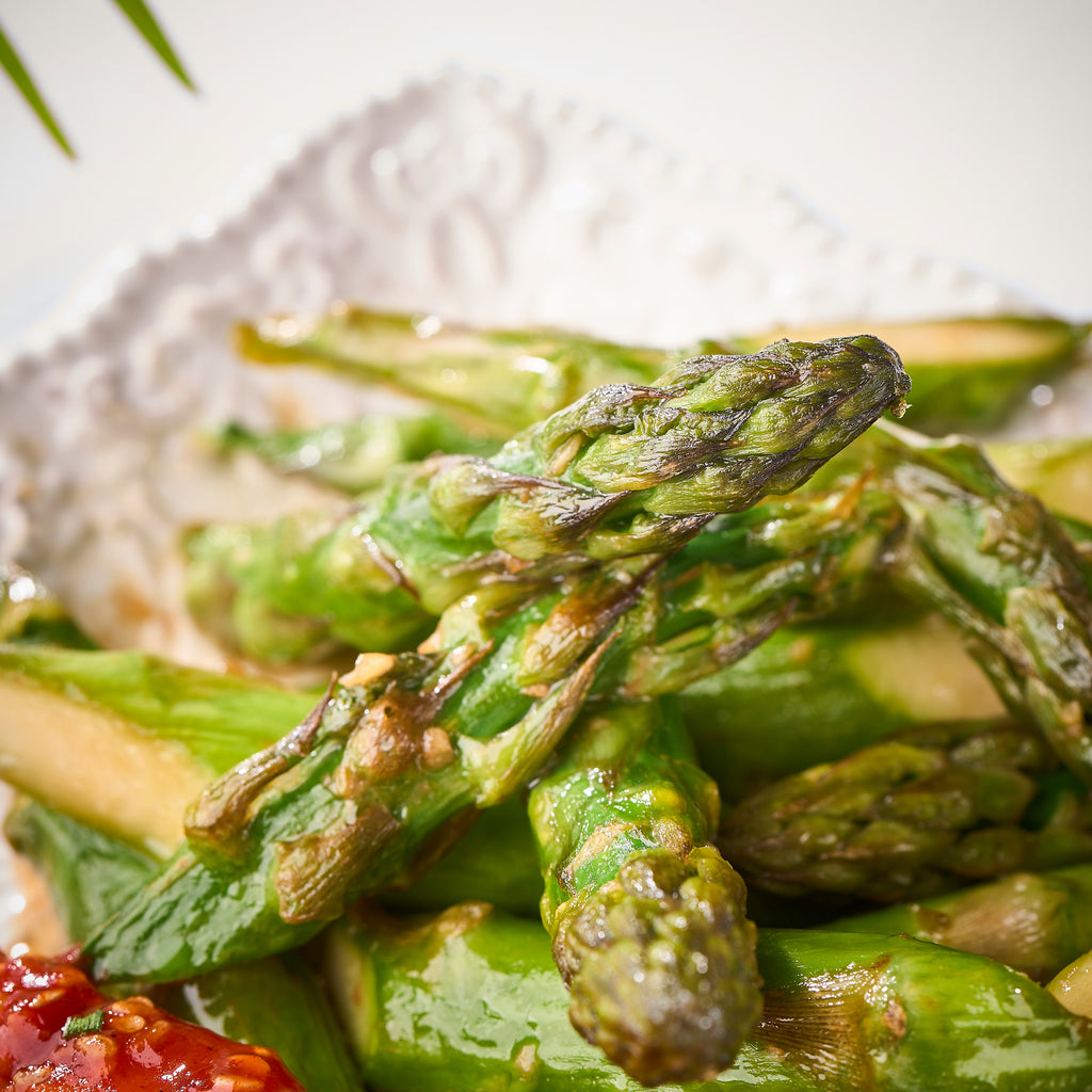 Gochujang Salmon with Garlic Asparagus