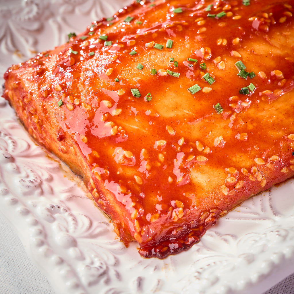 Gochujang Salmon with Garlic Asparagus