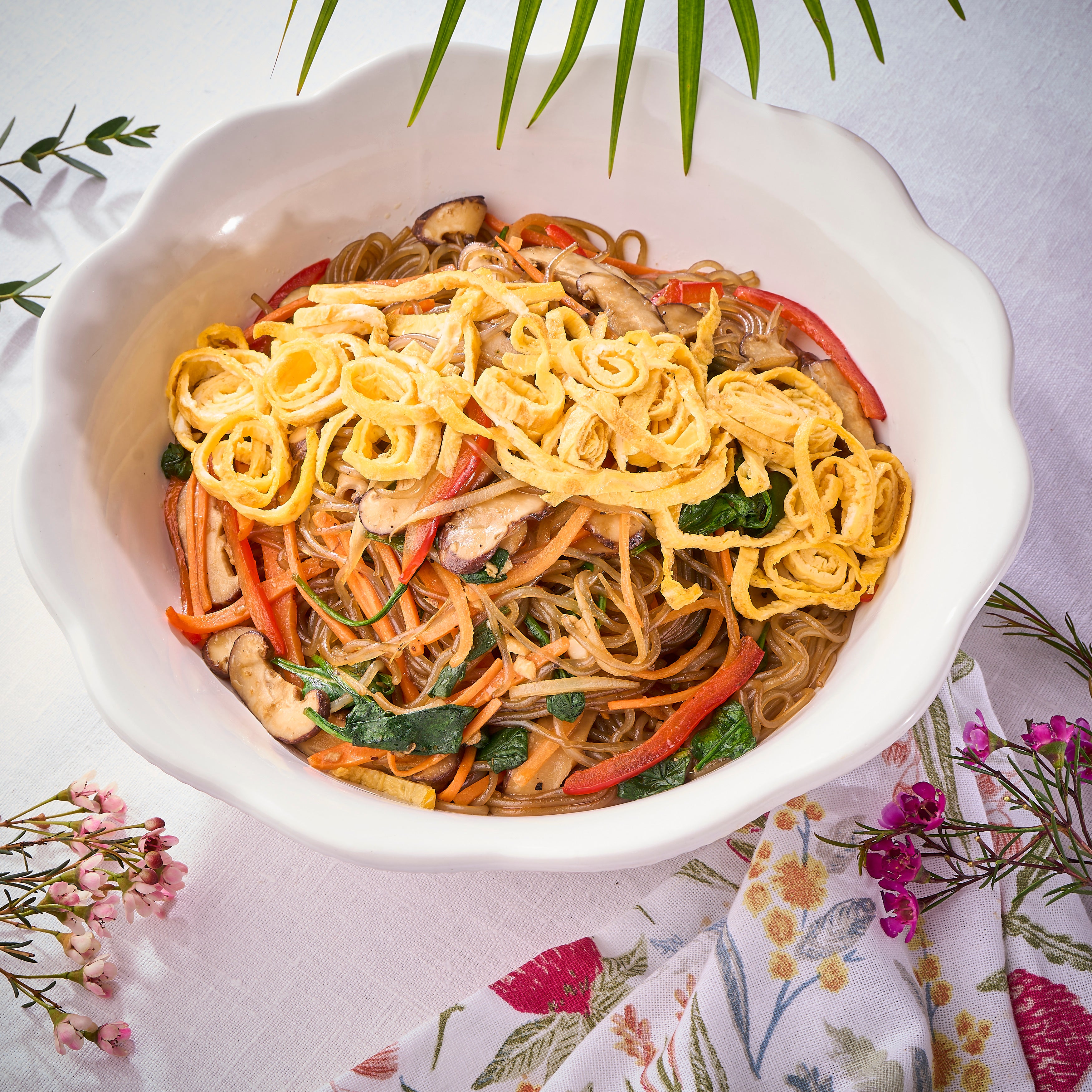 Japchae Noodles with Shredded Egg