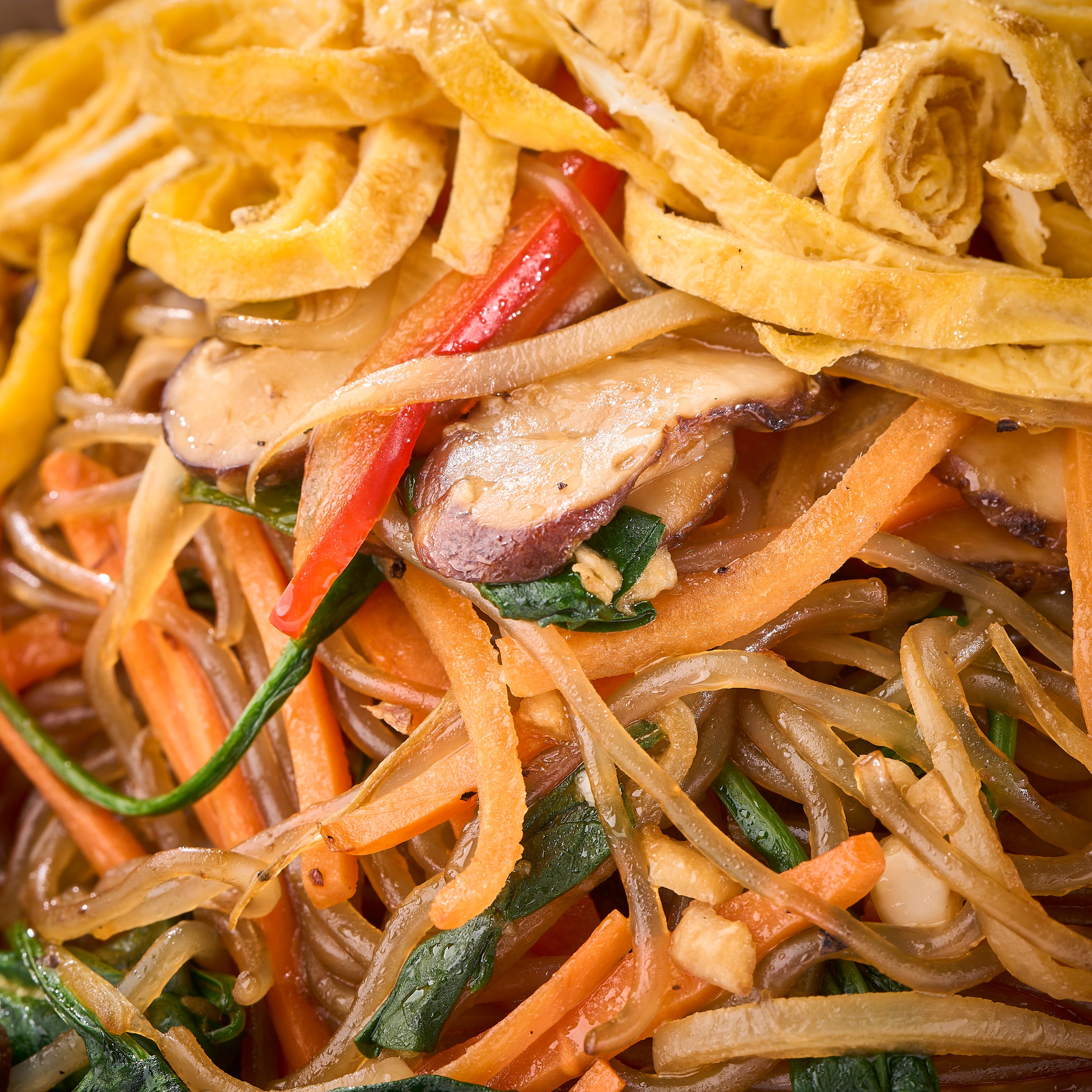 Japchae Noodles with Shredded Egg