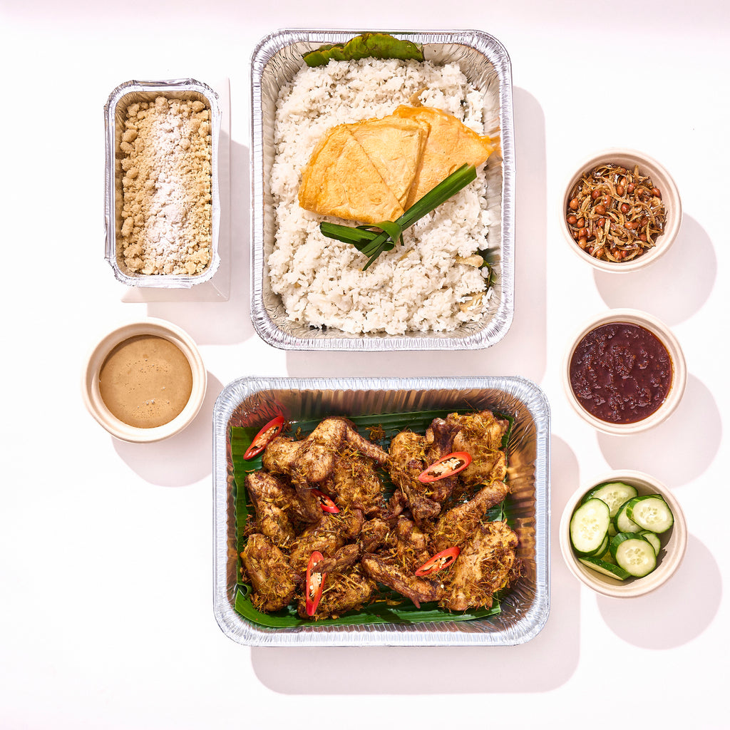 Nasi Lemak Platter - Ayam Goreng Berempah