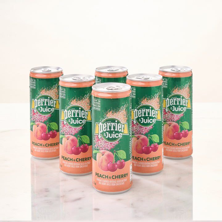 Flavoured Sparkling Water: Peach & Cherry (Pack of 6)