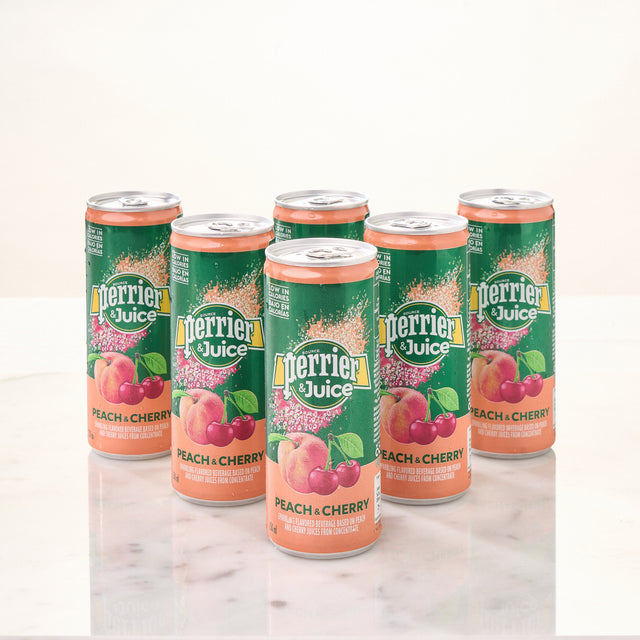 Flavoured Sparkling Water: Peach & Cherry (Pack of 6)