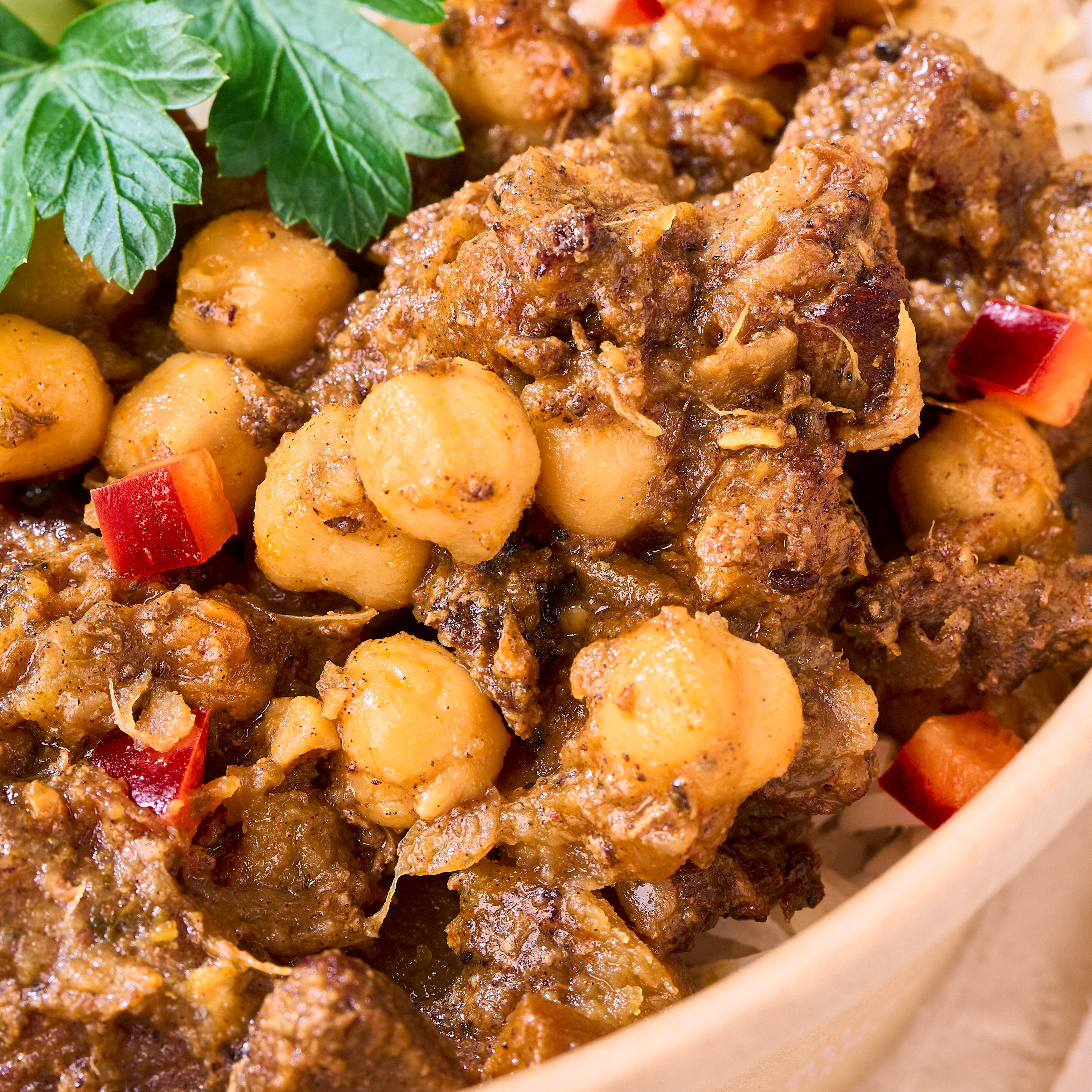 Moroccan Beef and Chickpea Rice Bowl