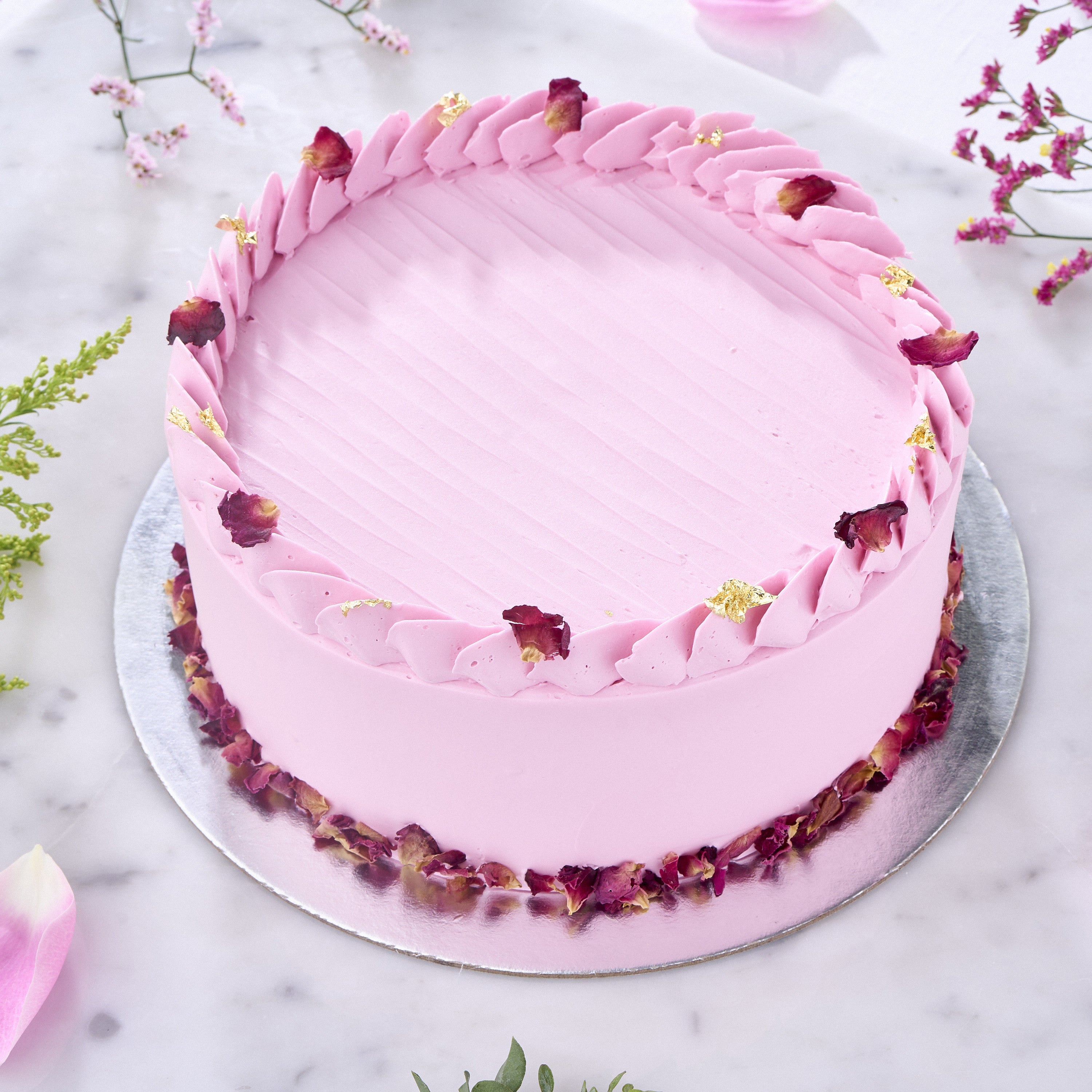 rose cake | Pink wedding cake, Flower cake, Metallic wedding cakes