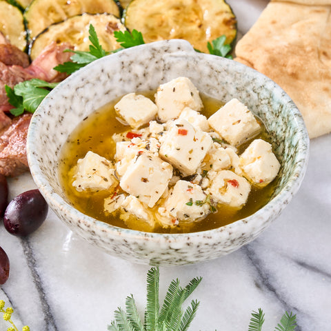 Marinated feta cheese