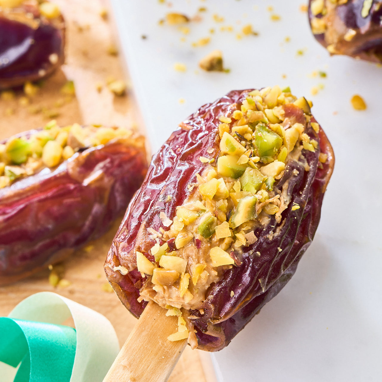 Pistachio Kunafa Date Pops