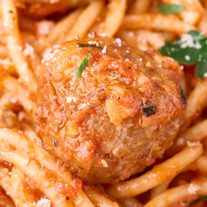 Spicy Lamb Meatballs Pasta Tray