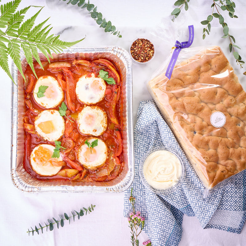 Shakshouka Tray with Focaccia