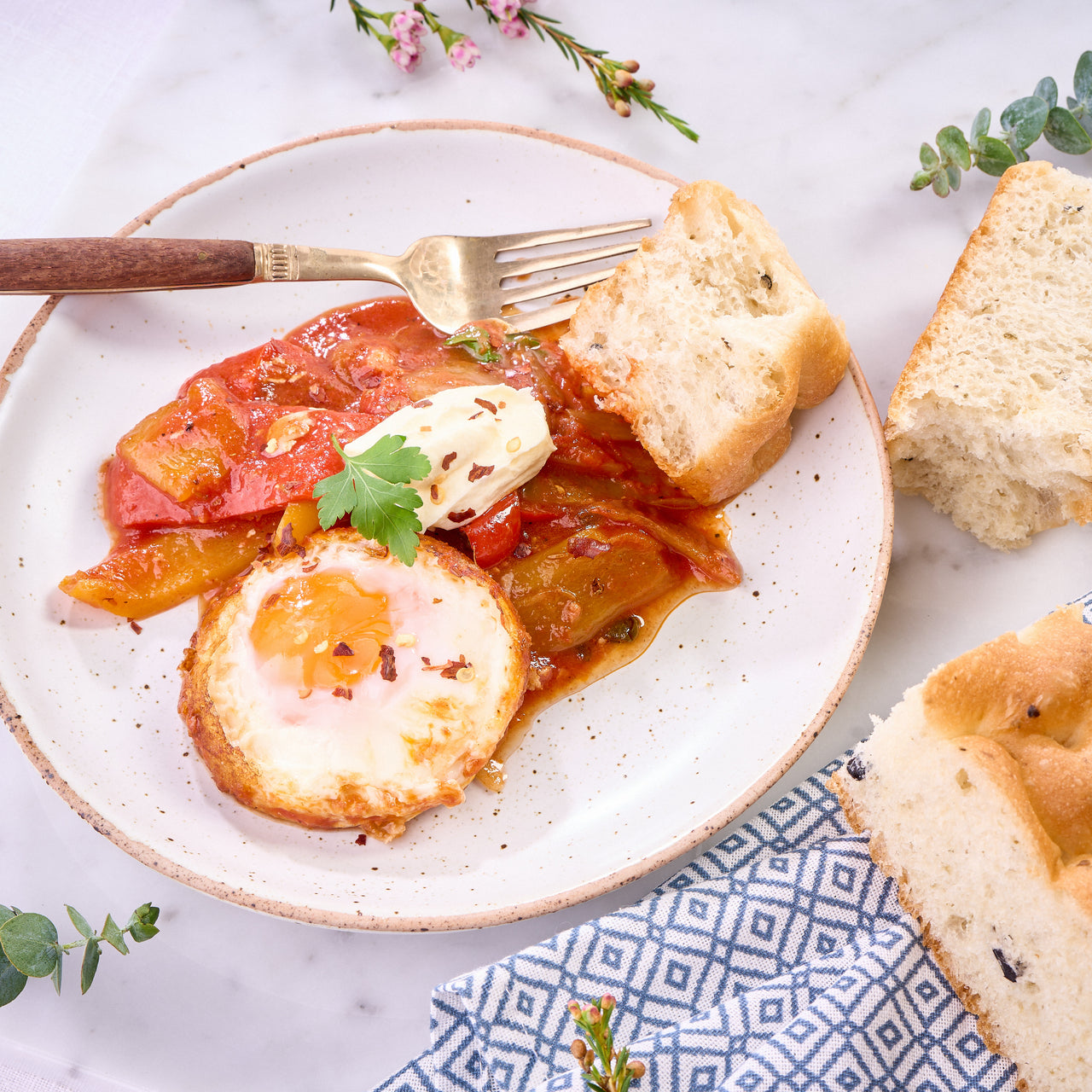 Shakshouka Tray with Focaccia