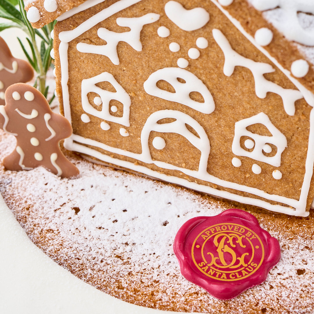 Gingerbread House Raspberry Ripple Cake