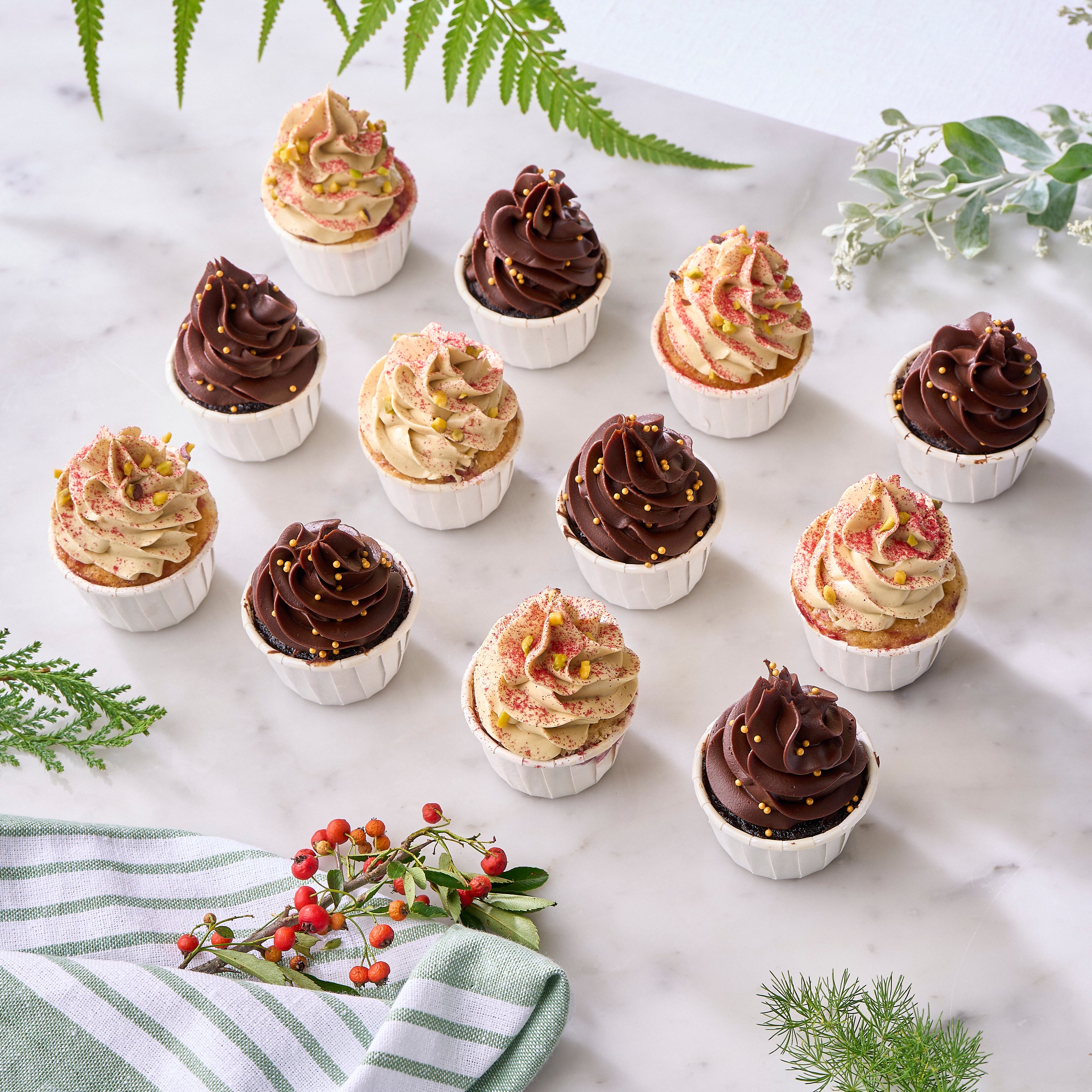 Mini Xmas Tree Cupcake (Box of 12)
