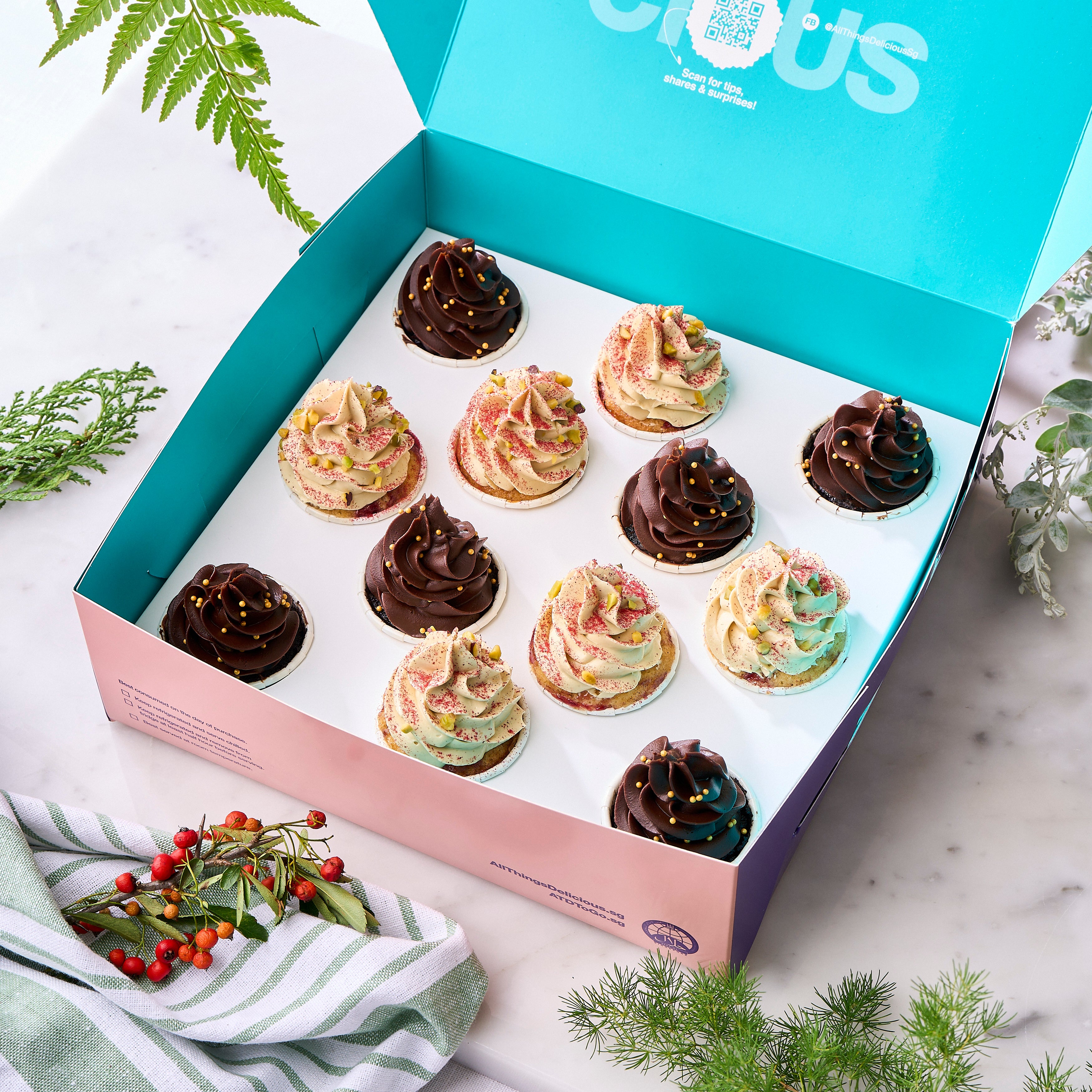 Mini Xmas Tree Cupcake (Box of 12)