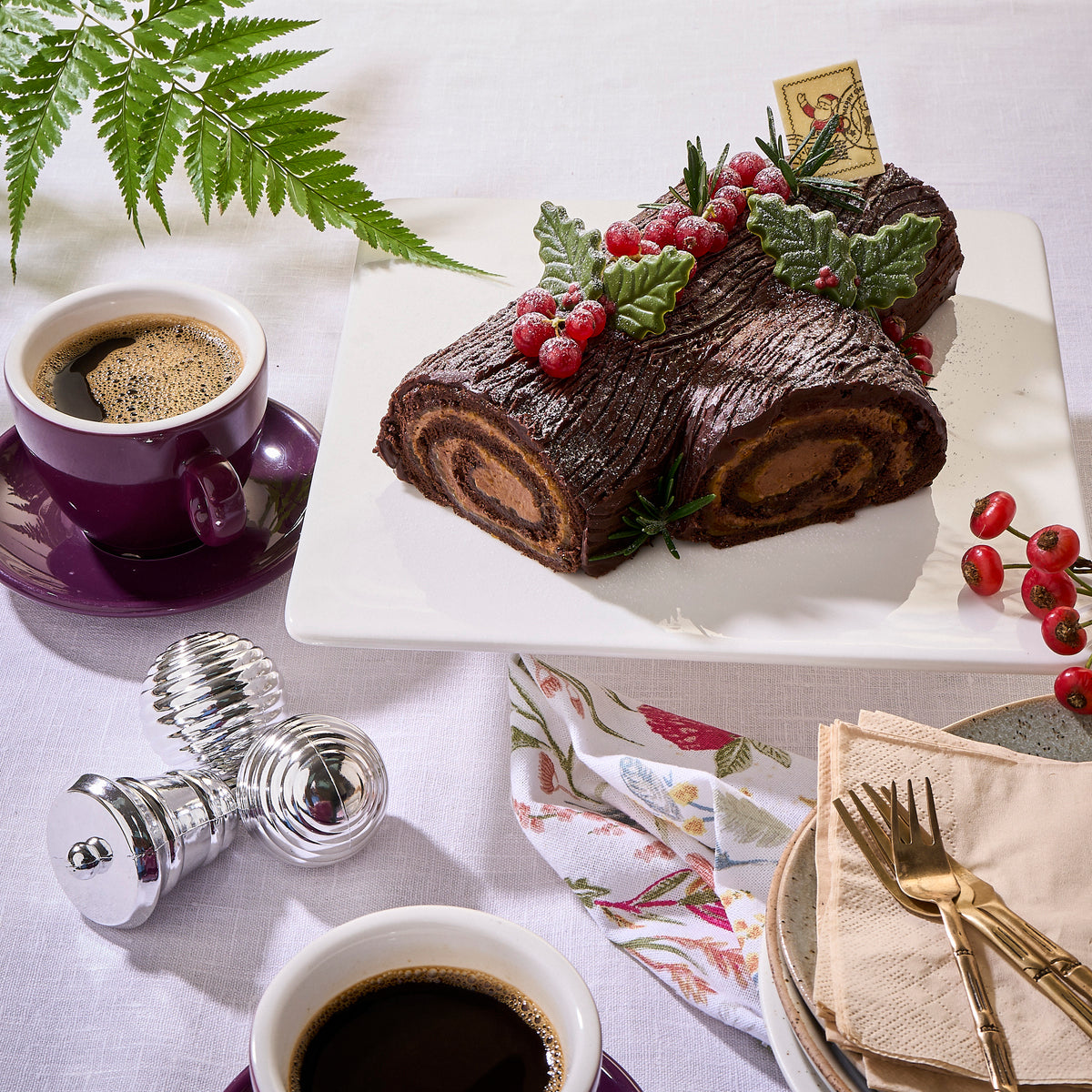Chocolate Yuzu Log Cake