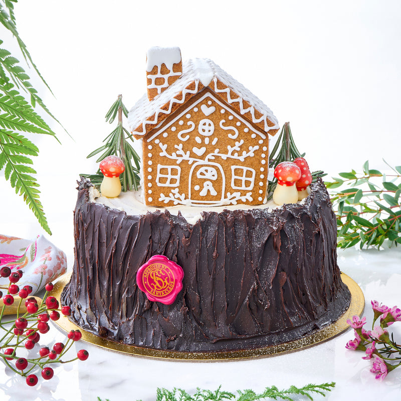 Gingerbread House Chocolate Pistachio Cake