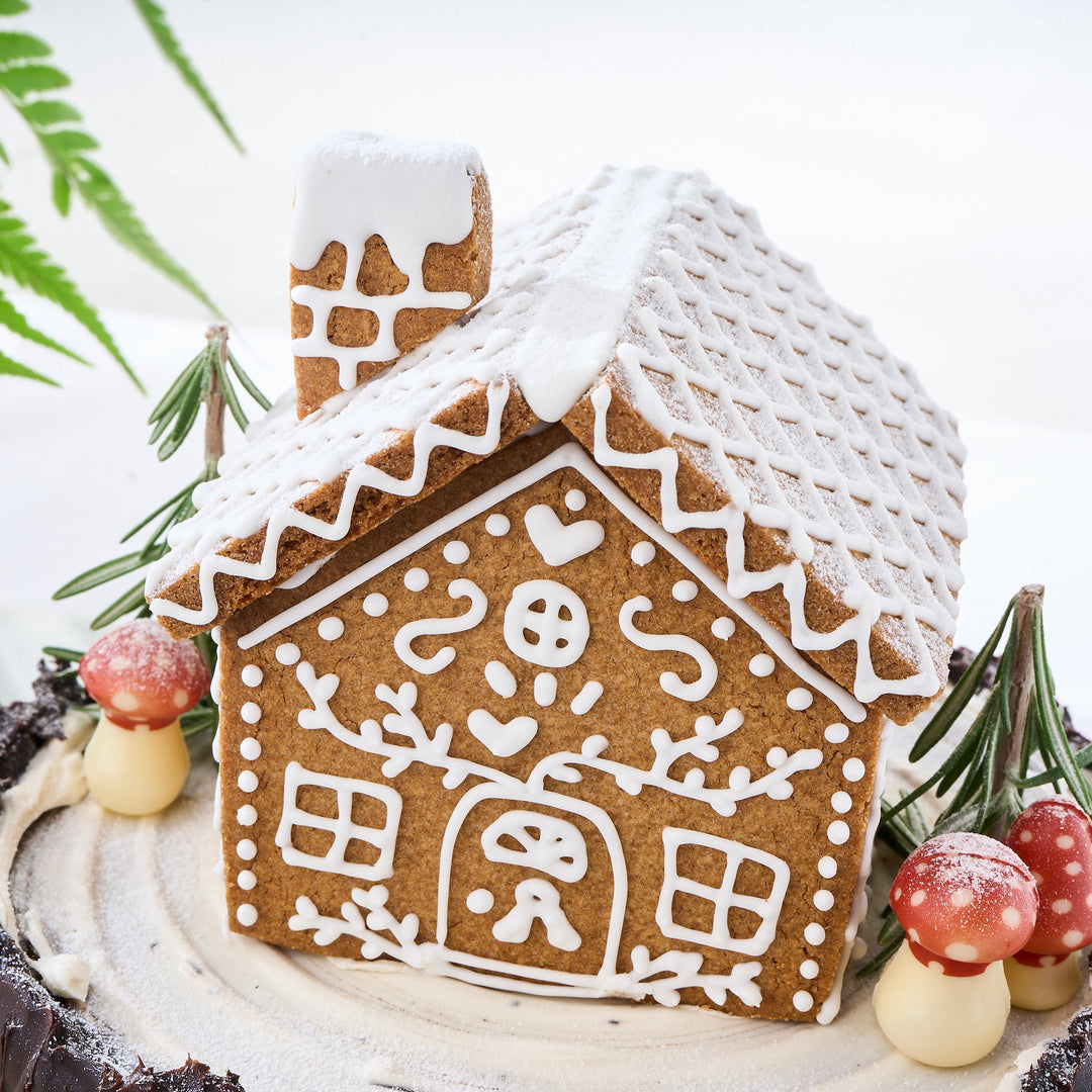 Gingerbread House Chocolate Pistachio Cake