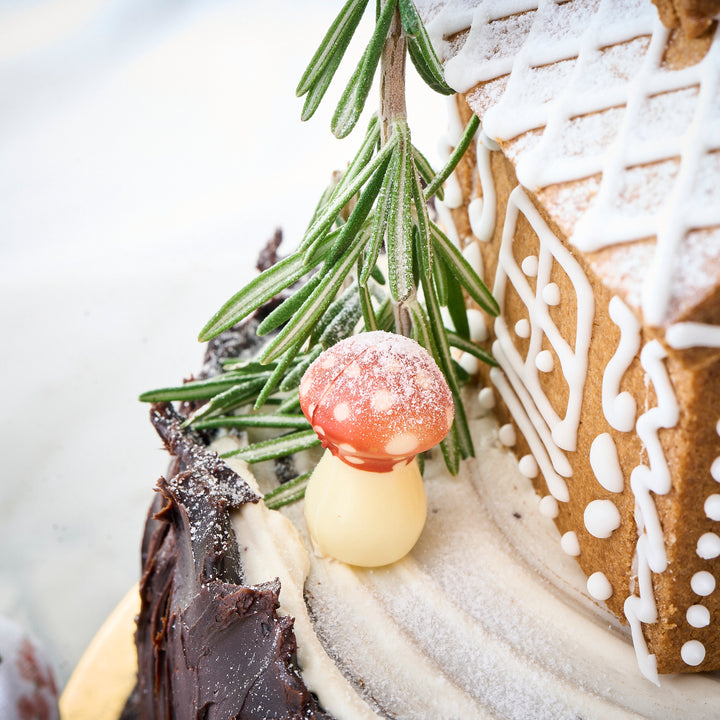 Gingerbread House Chocolate Pistachio Cake