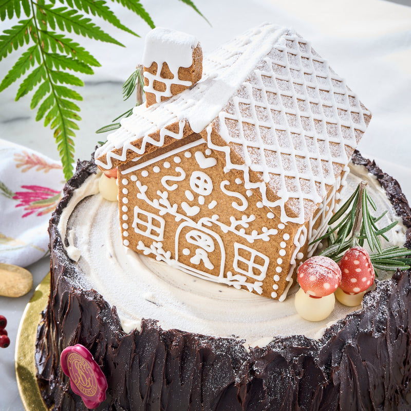 Gingerbread House Chocolate Pistachio Cake