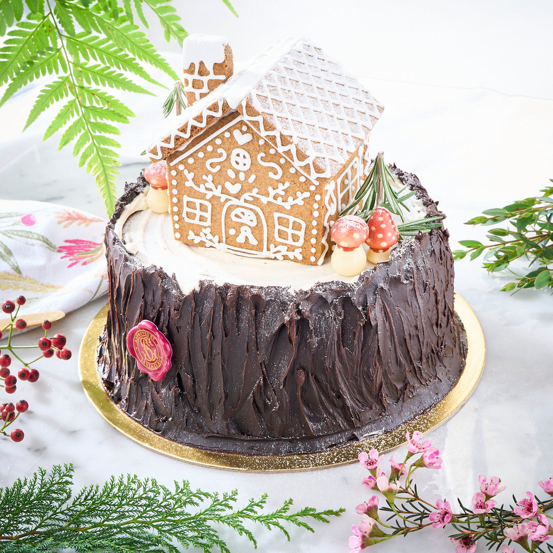 Gingerbread House Chocolate Pistachio Cake