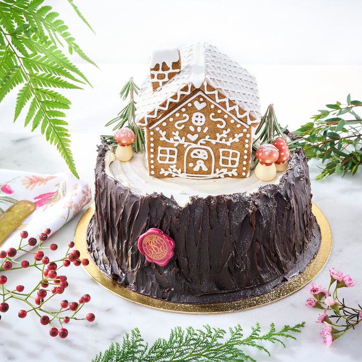 Gingerbread House Chocolate Pistachio Cake