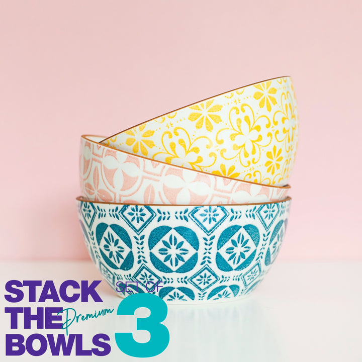 Stack The Bowls, Premium Pastas - set of 3