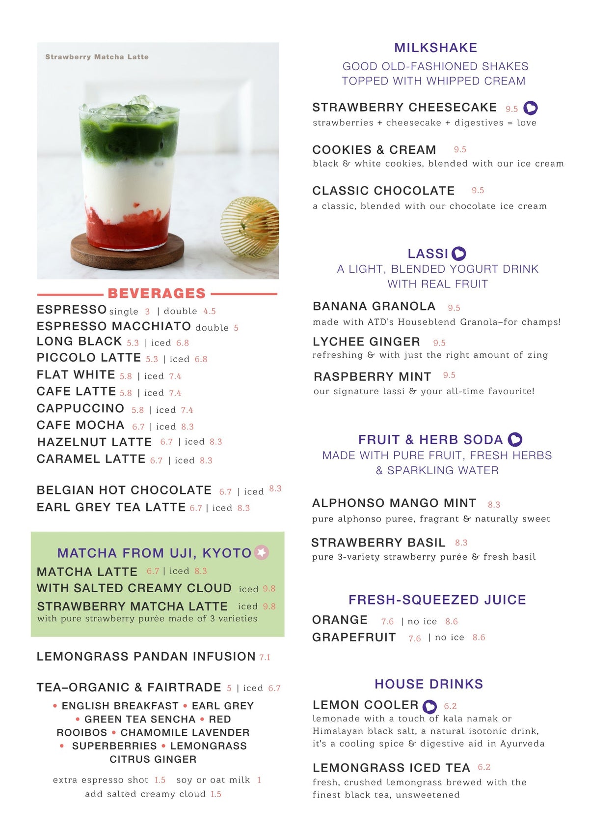 All Day Menu page 5 - beverages