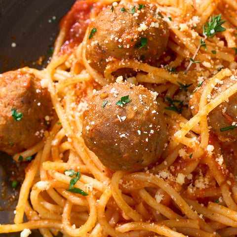 Pasta Bowl Pomodoro, with Spiced Lamb Meatballs