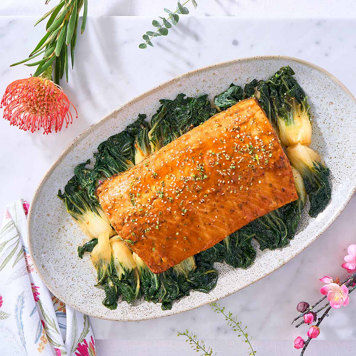 Gochujang-glazed Norwegian Salmon Fillet