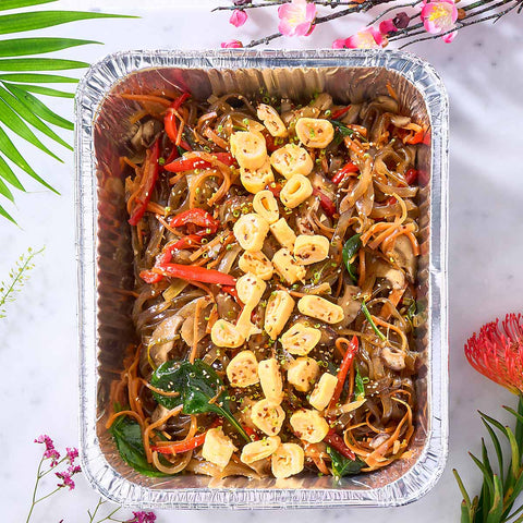 Japchae Noodles with Shredded Egg