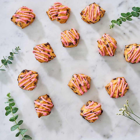 Mini Chocolate Chip Raspberry Scones