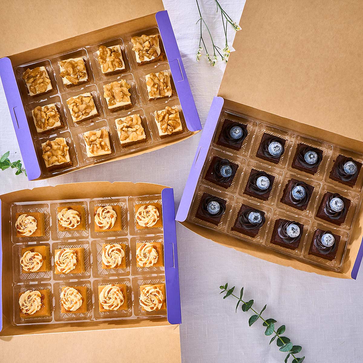 Small Cake In Box Mini Cakes (Box of 36) | Halal Catering Singapore – All Things Delicious