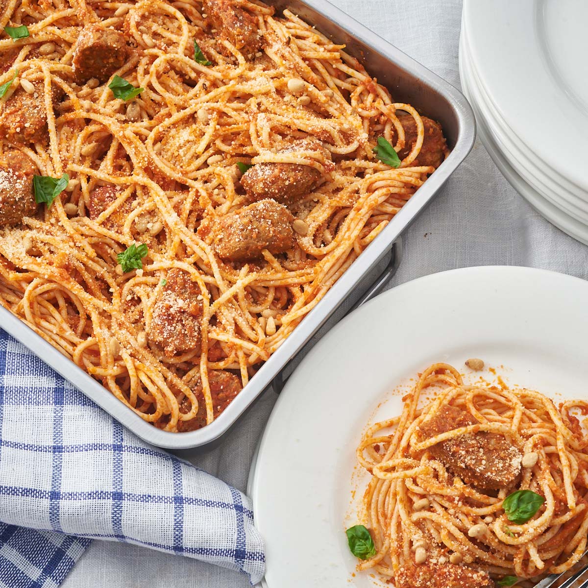 Spicy Lamb Meatball Pasta