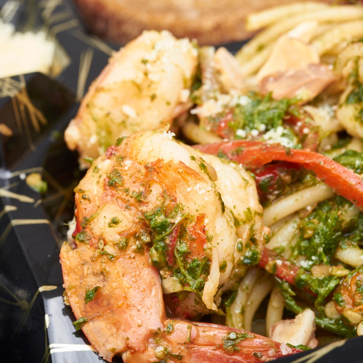 Pasta Bento - Seafood Pasta with Coriander Almond Pesto