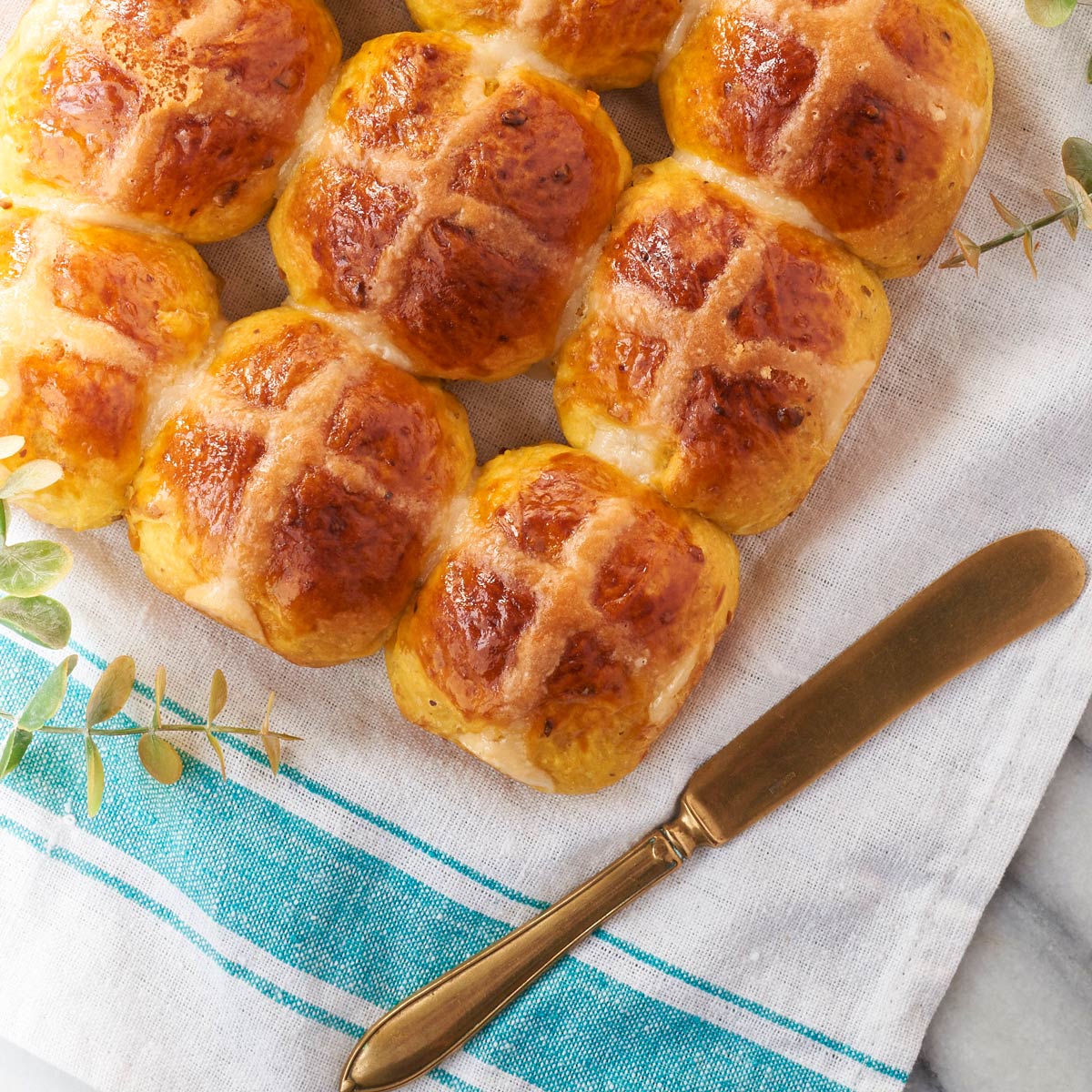 Saffron Cardamom Hot Cross Buns