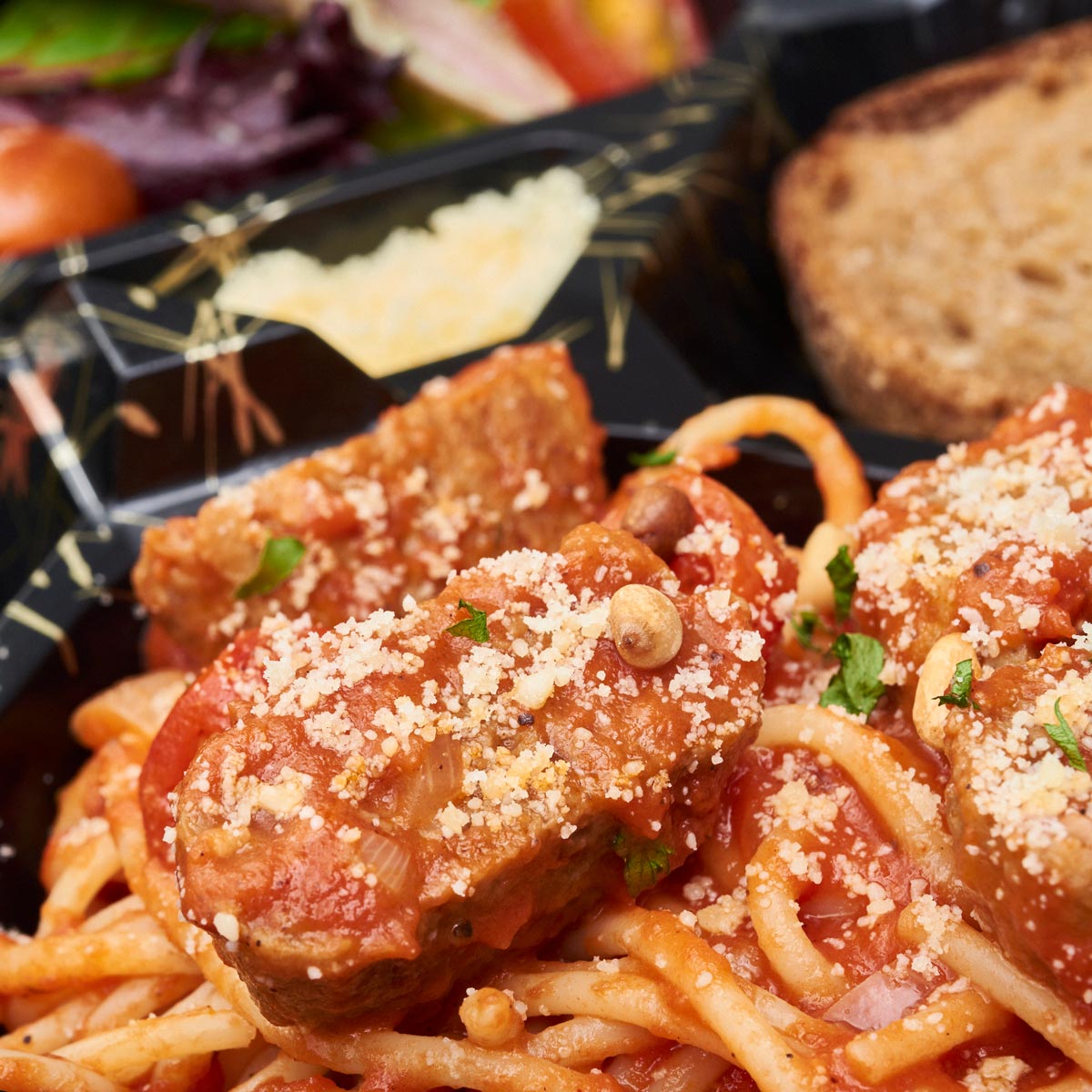 Pasta Bento - Pasta Pomodoro with Spiced Lamb Meatballs