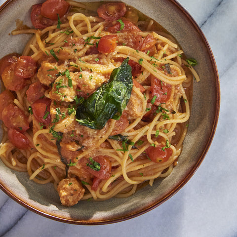 Pasta Bowl With Cherry Tomatoes & Chicken Fennel Sausage